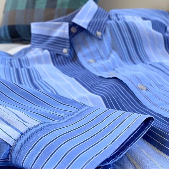 RALPH LAUREN Classic 100% Cotton Stripe Men’s Blaire Shirt, Size Large - Picture 7 of 14
